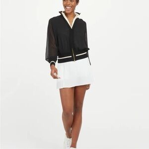 SPANX Get Moving Pleated Skort, 14" Bright White outdoor tennis golf pickleball